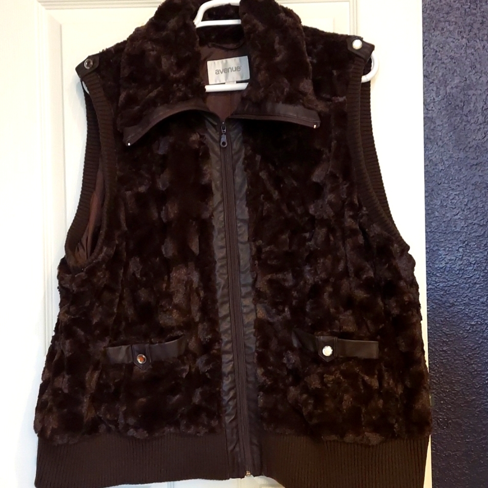 Avenue's Brown Teddybear Faux Fur Vest